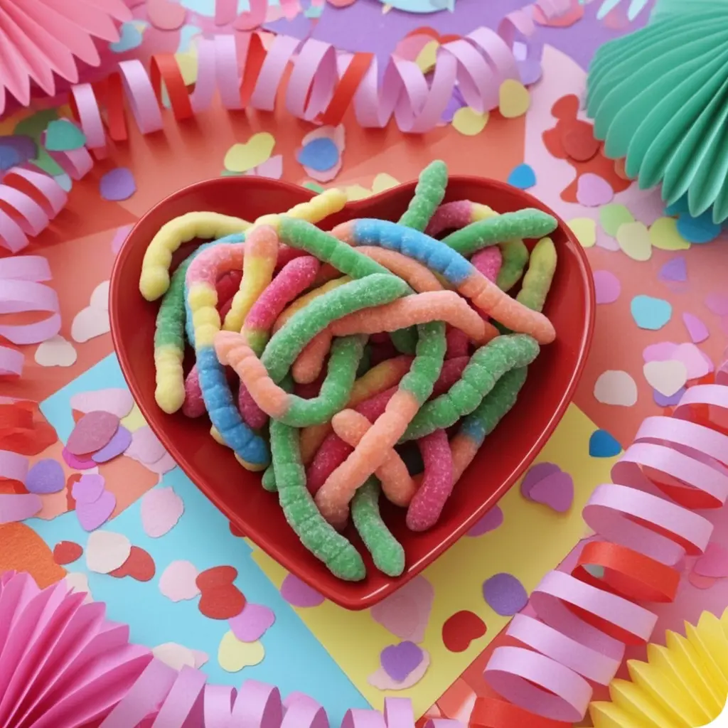 Albanese Sour Neon Worms 4"