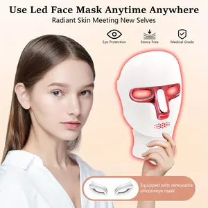 Facial Beauty Device Home Use Portable Tool Seven Colors Wireless USB Charging Wearable Sleep LED Facemask for Skin Care Treatment ulike  reglow