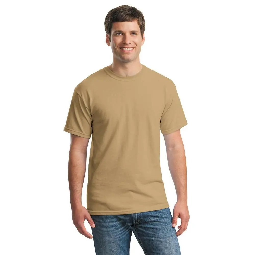 Gildan Unisex Short Sleeve T-Shirt, Classic Fit, Round Neck, 5.3 oz Heavyweight Preshrunk Cotton - Old Gold, S, M, 2Xl, 5Xl, Seamless, Shortsleeve, Grey, Plain, Sport, Casual, Menswear, Top, Tops, Seamless Rib