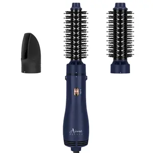 Aima Beauty 3 IN 1 Hot Air Styler,PRO Blow Dryer Brush Set -Round Brush Blow Dryer Adds Shine, Smooth, Curl & Volume for Short to Medium Hair, Interchangeable 1” & 1.25” Round Barrel, Ionic Frizz Control,Hair Straightener Curler
