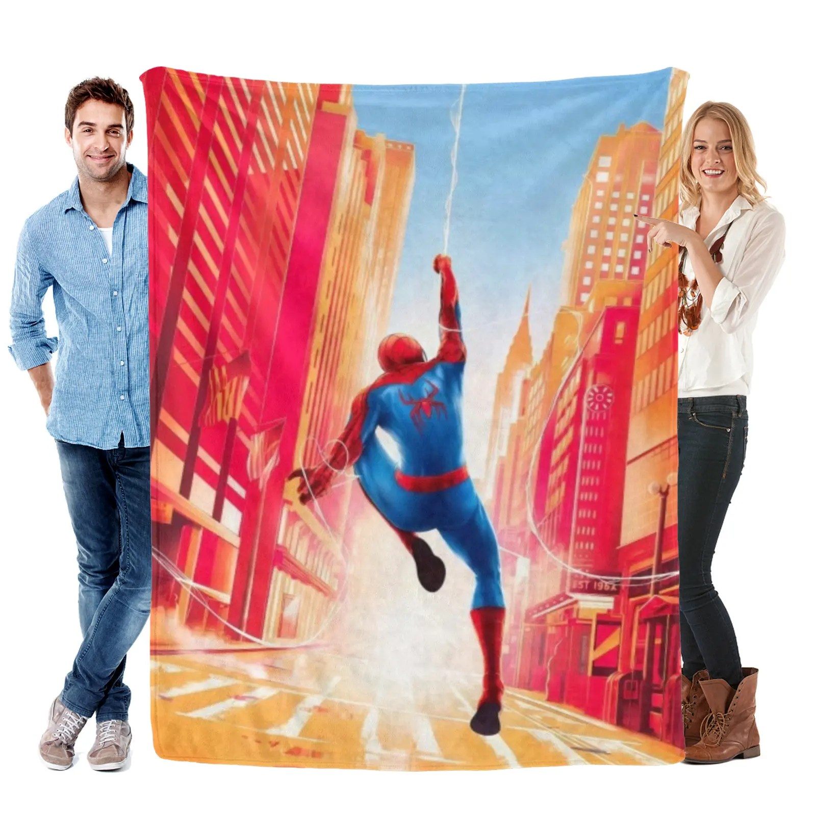 Marvel Spider-Man Brand New Day Comic Style Throw Blanket Soft Warm Cozy For Couch Bed Living Room Decor And Fan Collection