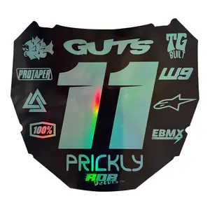 ODI Style Front Number Plate Decal — 11 Logo — Metalic Gray