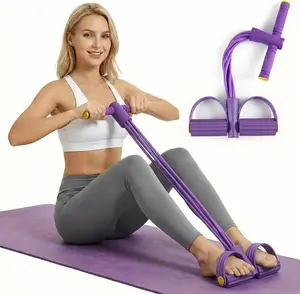 Home Gym Arm & Waist Training Pedal Band – Eco-Friendly Natural Latex Yoga Stretching Band with Adjustable Resistance