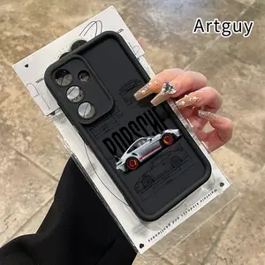 Porsche Blueprint Phone Case Compatible with Samsung Galaxy S23 Ultra S24 Plus S25 S22+ Plus Shockproof Full Camera Protection Durable slim Silicone Cover