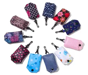 Foldable Reusable Grocery Shopping Tote Bags, 6 Pack Eco-friendly Travel Recycle Shopping Bags Folding to fits in Pocket, Waterproof and Machine Washable