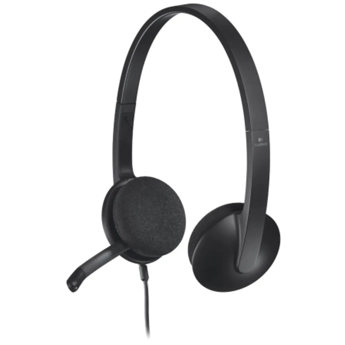 212 MAIN Logitech H340 USB Headset, Padded Over-the-Head Design with Noise-Cancelling Mic, Digital Stereo Sound & Plug and Play