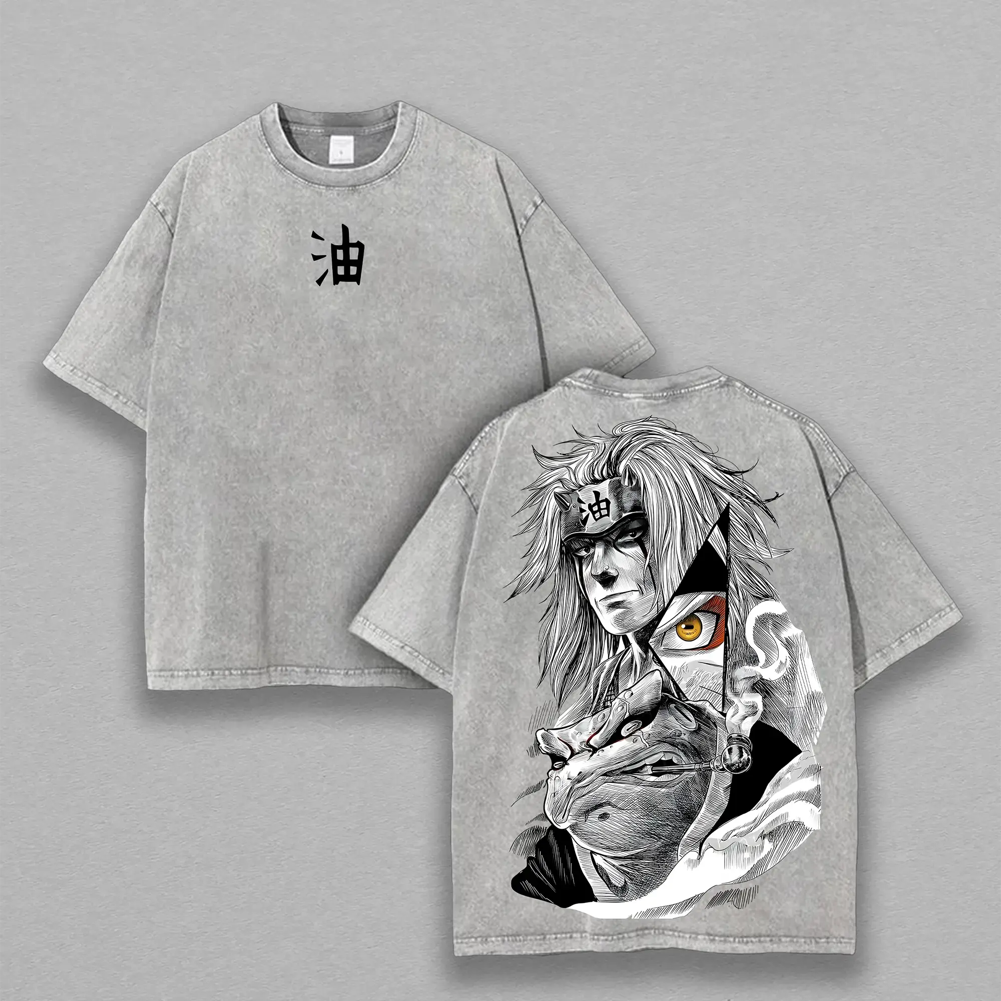 Grey-Acid Wash Tshirt