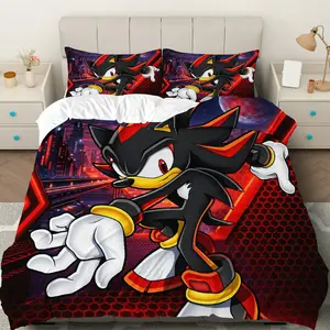 3PCS Duvet Cover Set, 1 Duvet+2 Pillowcases(Without filler),  Gaming Cool Urban Night theme, Gaming bedding set, Comfortable Soft Suitable for decoration Bedroom Dormitory Game Room Teen Room.