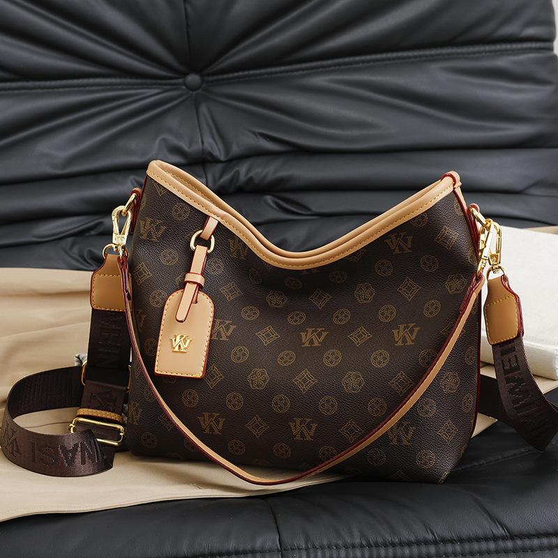 Mia Bag Shop High-end Fashion Large Capacity Tote Bag for Women 2025 New Vintage Print Commuter Shoulder Bag Crossbody Bag in PU Material for Daily Use 20 cm long, 20 cm wide, and 28 cm tall 20 cm long, 20 cm wide, and 28 cm tall