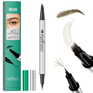 Natural Hair-Like Stroke Brow Pen, Quick-Drying Dual-Ended 2-in-1 Microblade, Micro-Fork Tip Smooth Flow No Over-Dispensing, Easy for Daily Makeup Routine, Long Lasting for Gym Commute Oily Skin, Sparse Brow Filler for Women