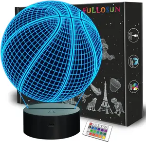 3D Basketball Night Light - Remote Control, 16 Color Changing LED Lamp for Sports Fans, Perfect Birthday & Easter Gift for Boys and Girls