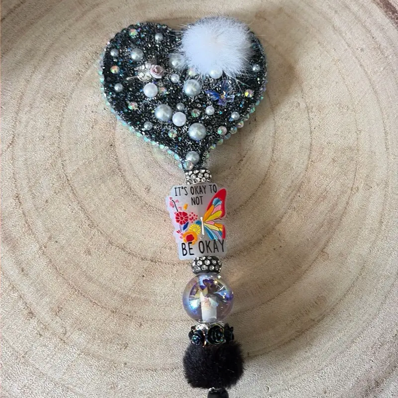 Beadable Heart-Shaped Mirrors-DM TO Pick Color