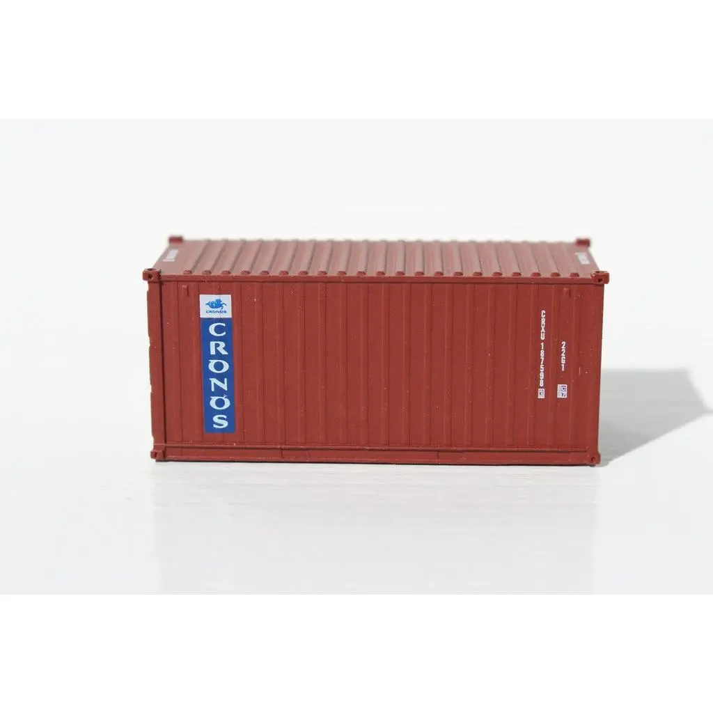 Jacksonville Terminal Company 205332 CRONOS (brown) 20' Std. height containers with Magnetic system, Corrugated-side. JTC-205332, N Scale