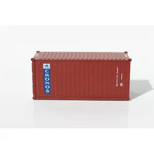 Jacksonville Terminal Company 205332 CRONOS (brown) 20' Std. height containers with Magnetic system, Corrugated-side. JTC-205332, N Scale