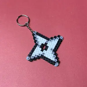 Mini Ninja Star Keychain/Magnet made from perler beads