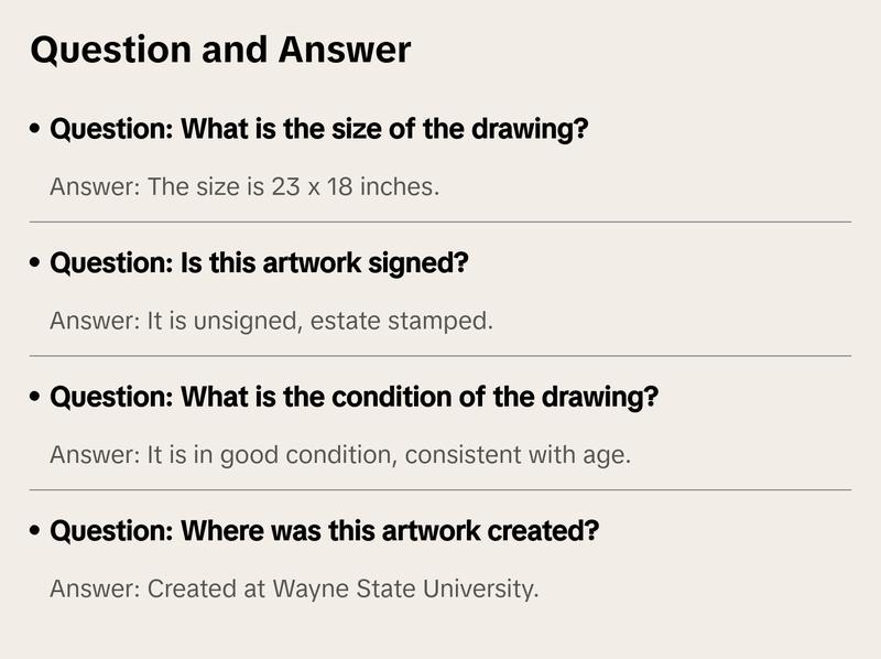 Ian Hornak, Renaissance Female Nude Figure Study, 1963, Original Drawing
