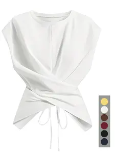 Women's Casual Solid Color Tank Top, Fitted Plain Binding Vest Tee, Daily Commute Wear, Multiple Colors Available"red tank top girl","red tank top outfit","girl in red tank top","tasm tank top","two bandana top","everly well sharktank","allie faith tube t