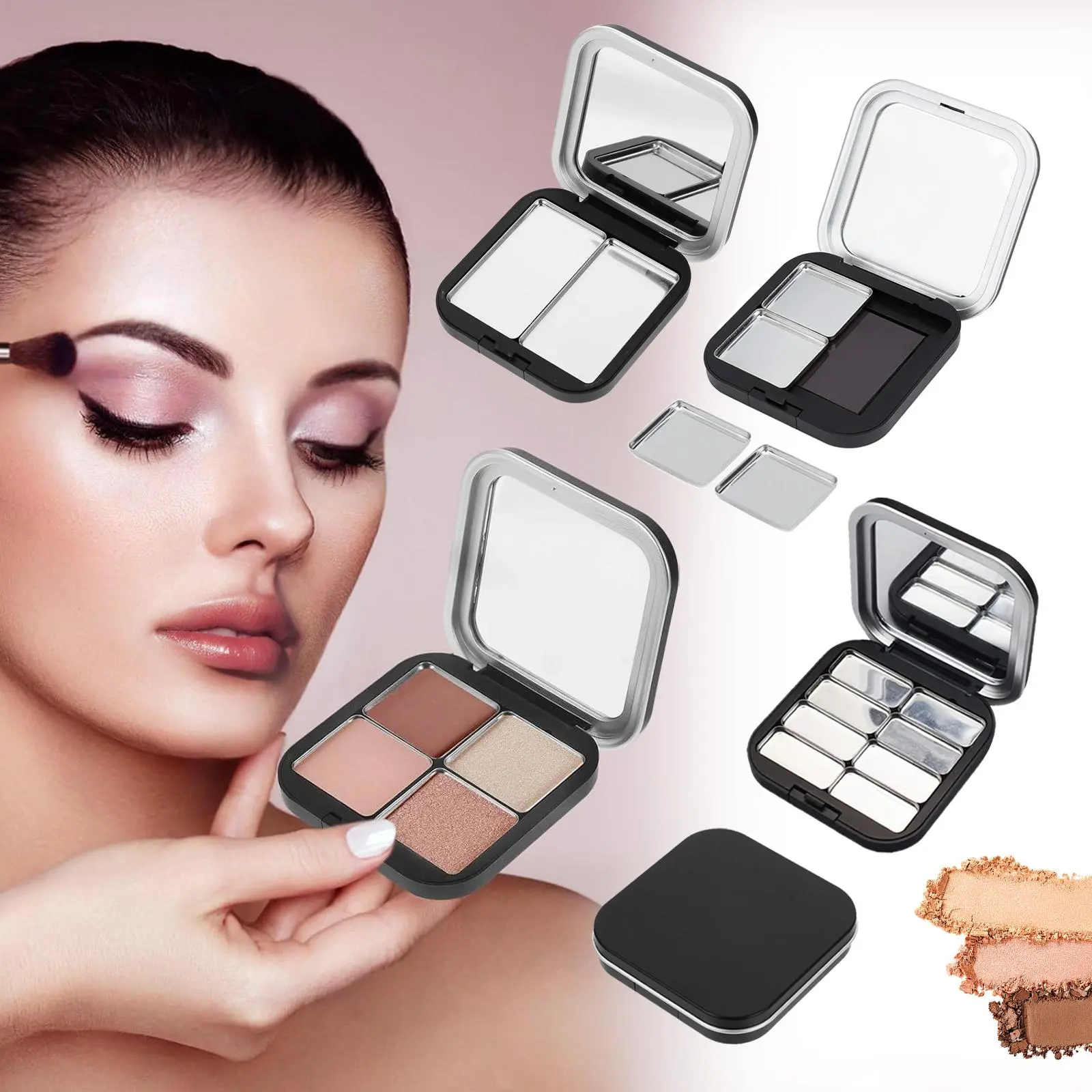 Magnetic Eyeshadow Storage Box, 1 Piece Portable Eyeshadow Storage Box, Refillable Empty Eyeshadow Blush Makeup Storage Box, Travel-friendly Makeup Sample Storage Box