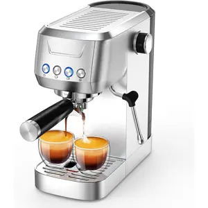 Espresso Coffee Machine, Compact Espresso Maker 20 Bar, Stainless Steel Cappuccino Machines With Steam Milk Frother For  Barista, Office Mattino