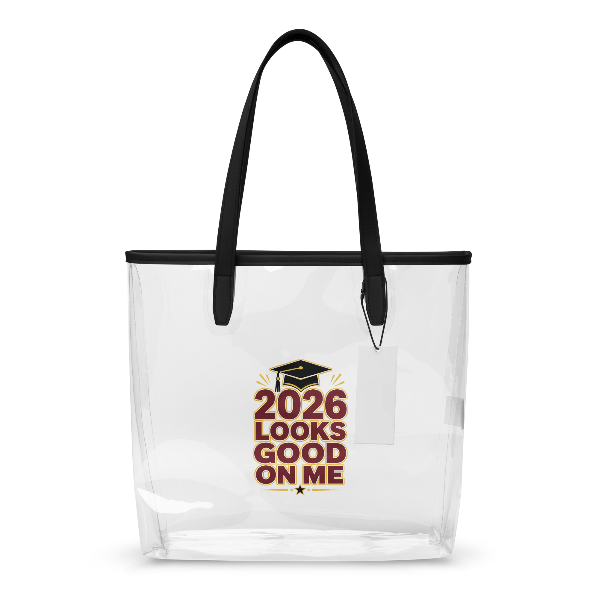 Graduation 2026 Clear tote bag I Maroon & Gold