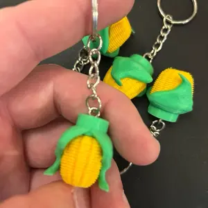 Corn Cob Keychain Handmade by One Person Perfect for AG Lovers Farmers or Tractor Keychains Corncob Keychain Oblong Plastic No Choking Hazard