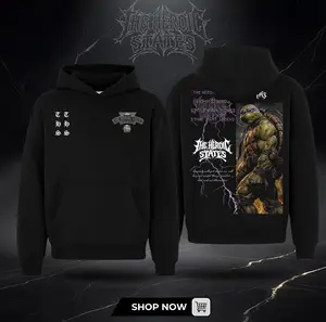 The Heroic States-TMNT: Brotherhood ninja turtles Edition Double Printed Oversize Lightweight T shirt Hoodie Sweashirt Tee TV Series Graphic Design Top Cotton Streetwear Movies T-Shirt Clothes Menswear Womenswear vintage men's shirt