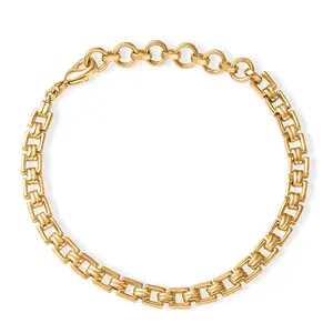 Timeless Power Link Bracelet in 18K Yellow Gold Plated Bronze 6.75-8.25In
