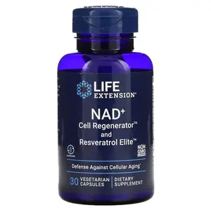 Life Extension NAD+ Cell Regenerator and Resveratrol Elite, 30 Vegetarian Capsules, combines 300 mg of NIAGEN Nicotinamide Riboside Chloride Health