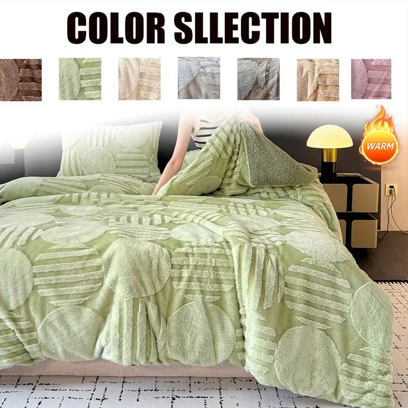 Fashion Circle Artificial Rabbit Fur Blanket, Soft Skin-Friendly, Anti-Pilling, Multi-Color, for Living Room, Bedroom, Office, Warm Blanket, Soft Throw Blanket