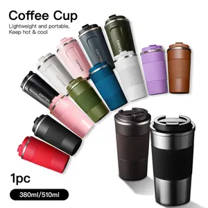 1pc 380ML/510ML Vacuum Insulated Coffee Cup, Leak-Proof Dual-Layer Stainless Steel Reusable Thermos, High-Quality Gift for Coffee Lovers