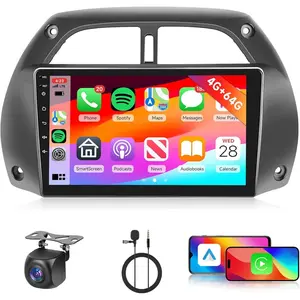 RIMOODY 4G+64G Android Car Stereo for Toyota RAV4 2001-2006, 9-Inch Touch Screen Radio with Wireless Carplay, Android Auto, GPS, Mirror Link, Bluetooth, WiFi, DSP, FM/RDS fathersdaygift