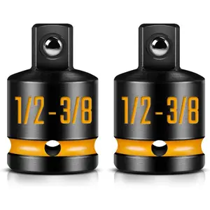 2-Pack 1/2" Female to 3/8" Male  Socket Adapters, with -Filled Markings, CR-MO Steel, for  Wrench Conversions