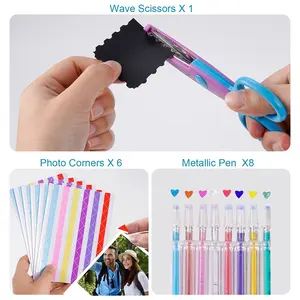 DIY Album Accessories Set, Multi-Style Stickers, Metal Fluorescent Pen, Trim Scissors, Handmade Journal Decor, Student Craft Kit