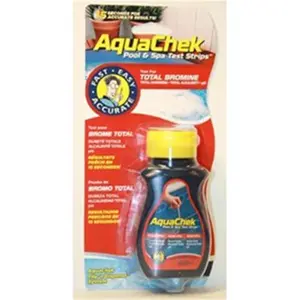 212 MAIN Aquachek Red 4-In-1 Bromine Test Strips, 50 Count - Outdoor Pool Testing Supplies for Fast Results