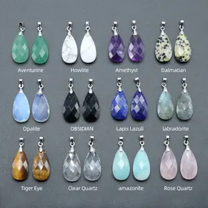 10pcs Random Water Drop Pendant Natur Crystal Pendant