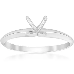 Engagement Ring Setting Four Prong Solitaire14K White Gold