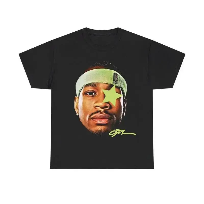 Allen Iverson Inspired Vintage Graphic T-Shirt - 90s Styled Menswear Sports Top, Street Style Classic, Soft Breathable Hip-Hop Crewneck Short-Sleeve