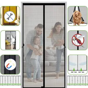 Magnetic Screen Door Fits Door Size 30 x 79 Inch, Door Screen Size 32" x79 Fiberglass Mesh Screen Doors Magnets, Heavy Duty Door Net Screen Magnetic Closure for Single Door