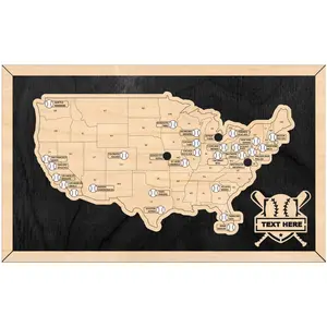 Baseball Stadium Map Tracker,  Baseball Trip Tracker, Travel Map, Baseball Stadium Bucket List Map,  Pro Baseball Stadium Tracker XLG