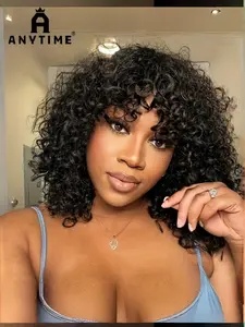 250% Density Roman Curl Brazilian Hair, Bob Style Bangs, Multi-Color Lace Wig, Portable Realistic Autumn Winter Party Wear