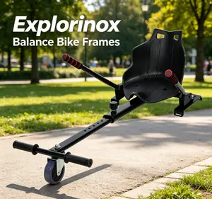 Explorinox Ride-On Seat Attachment Accessory, Adjustable Scooter Style Seating for 6.5”-10” Devices