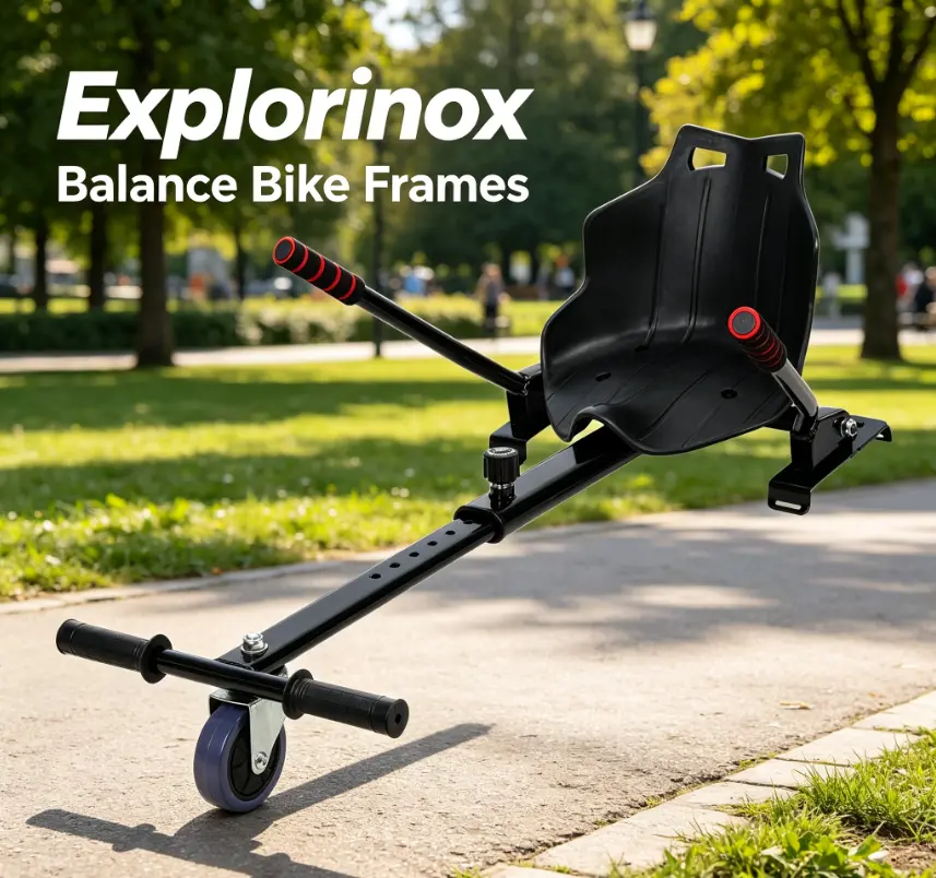 Explorinox Ride-On Seat Attachment Accessory, Adjustable Scooter Style Seating for 6.5”-10” Devices