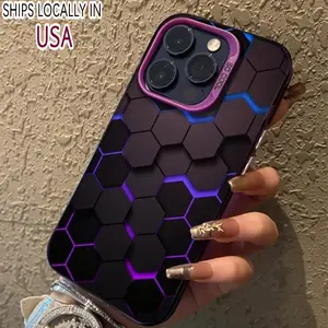 Sturdy Phone Cover for Iphone Models 15, 13, 12, 11, And 14 Pro Max Plus Series, Showcasing a Stylish Honeycomb Design And Crafted from Flexible Silicone.