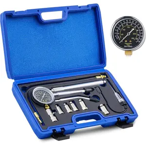 Orion Motor Tech Engine Compression Tester Kit, 11 pc Cylinder Compression Tester Kit with Spark Plug Tester, Engine Cylinder Pressure Gauge for Gas Petrol Engines