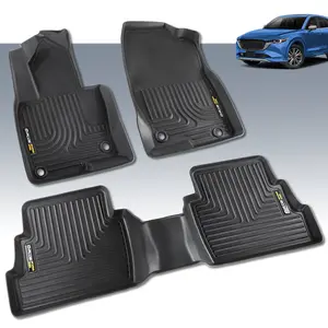 CROSSDESIGN Weather beater TPE Floor Mats Waterpoof Front & 2nd Seat TPE Fit For 2017-2024 Mazda CX5 CROSSDESIGN Weather beater TPE Floor Mats Waterpoof Front & 2nd Seat TPE Fit For 2017-2024 Mazda CX5