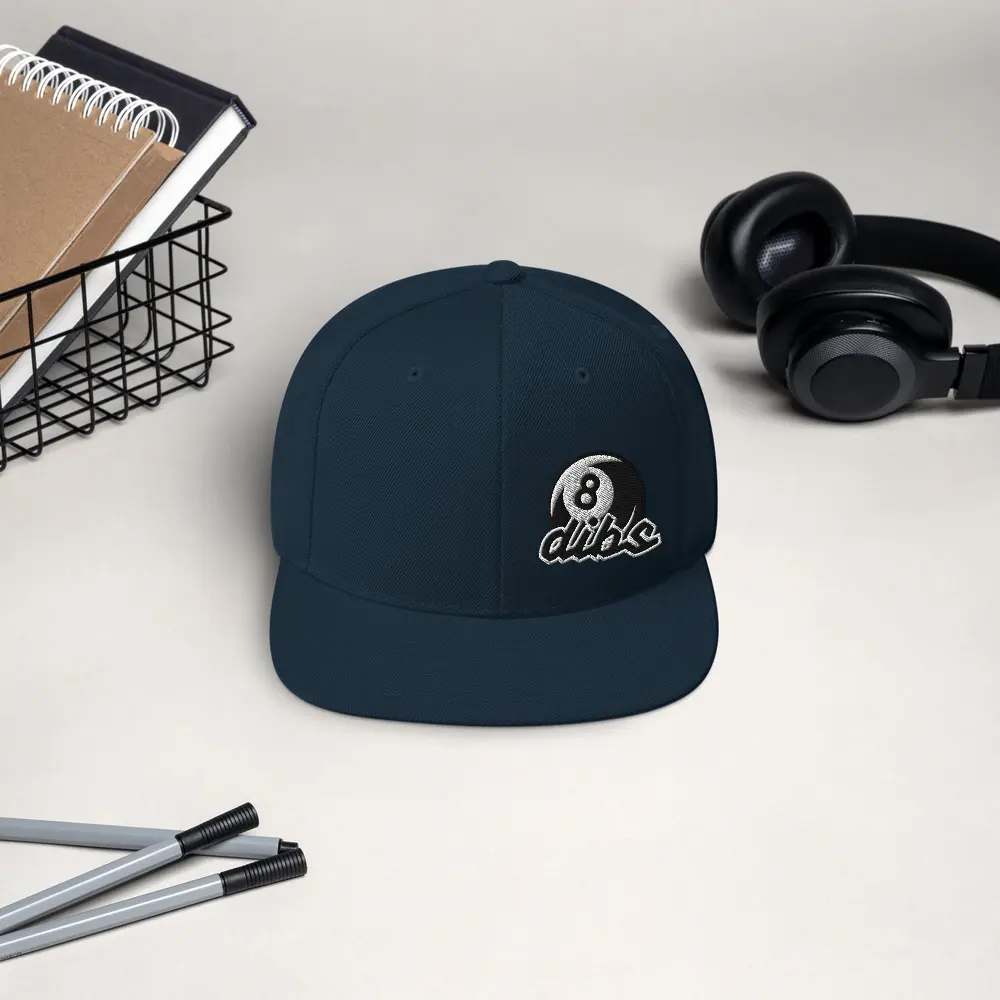 dibs 8 ball  snapback hat, Choose your color and get in Que, these stylish caps are made to order and drop shipped to you.