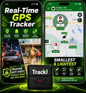 Tracki GPS Tracker for Vehicles Real-Time 4G LTE Tracking Device with App Magnetic Mount Compact Design for Cars Assets Worldwide Coverage iOS Android Compatible