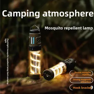 Multi - function Outdoor Mosquito Repellent Camping Lantern Type - C Rechargeable Long - lasting Magnetic Atmosphere Light with Triangular Bracket Camp Lamp