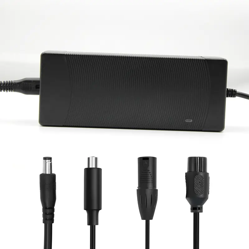 UL Listed DC 54.6V 2.0A Max Fast EV Battery Charger for 48V Lithium Ion Battery (6+ Years), 5 Adapter Plugs, AC 100-240V, Smart Charging, E-Bike & Scooter Accessories, Compatible with Rad Power Bikes, Velotric, Heybike