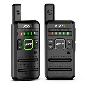 KSUN M10 FRS Walkie Talkies Long Range 16CH UHF Portable Two Way Radio VOX Hand Free Compact Radio, Type-C Charging & 3300mAh Battery Rechargeable for Outdoor Camp Hiking Family, 2-Pack Audio Durable Remote